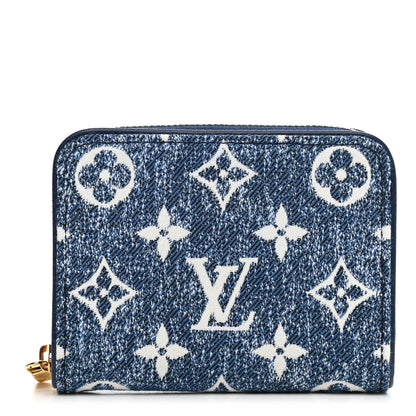 Louis Vuitton Denim Monogram Jacquard Zippy Coin Purse Bleu 1 of 7