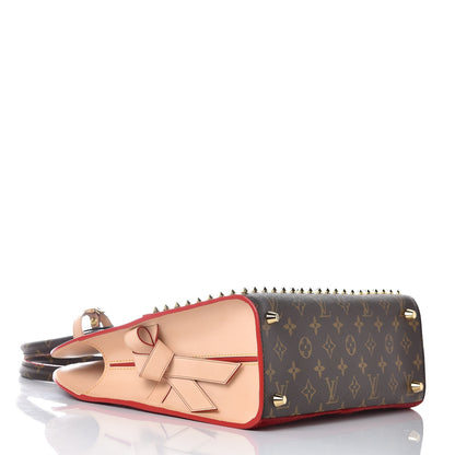 Louis Vuitton Monogram Calf Hair Spikes Iconoclasts Christian Louboutin Tote Red 4 of 8