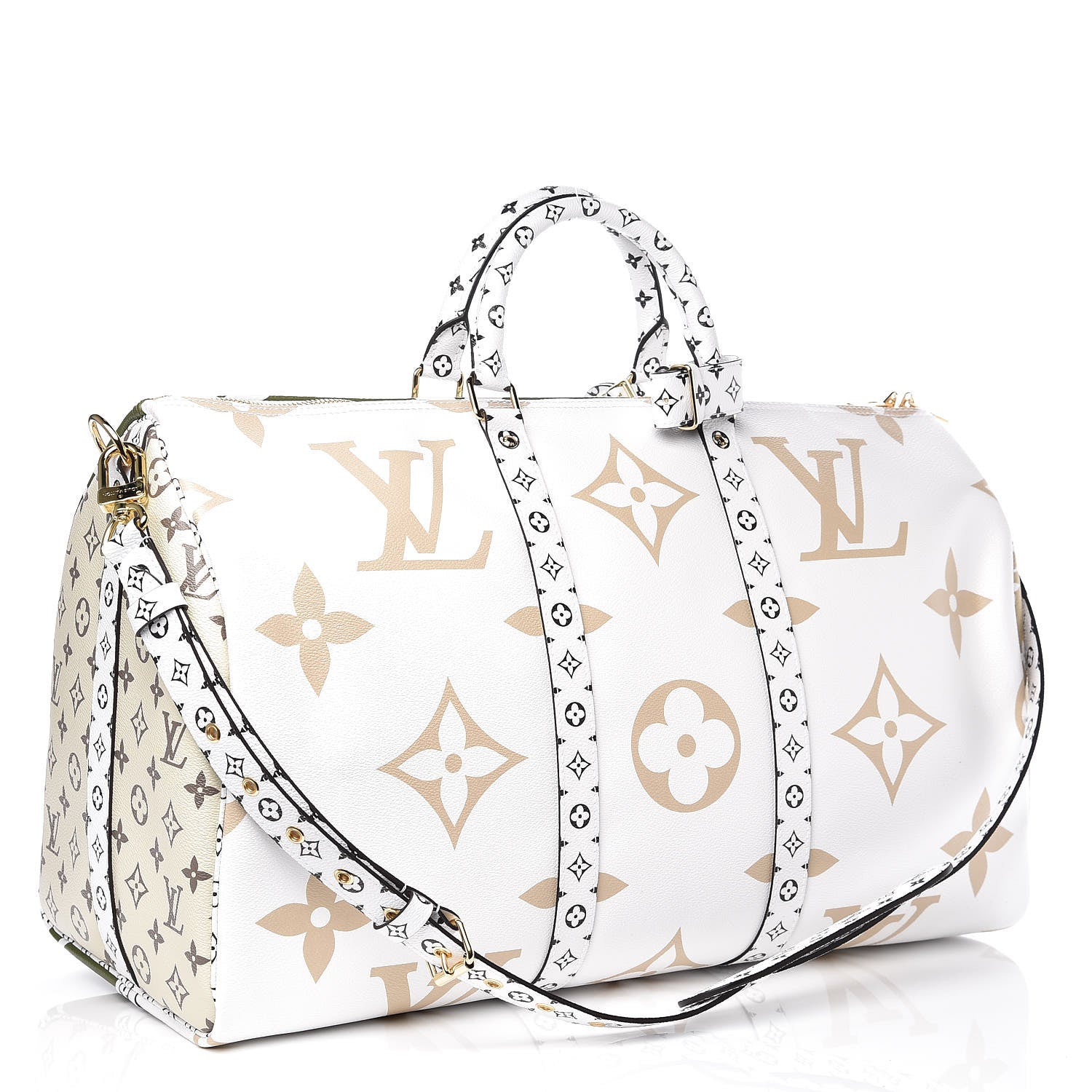 Louis Vuitton Monogram Giant Keepall Bandouliere 50 Kaki Beige 3 of 8