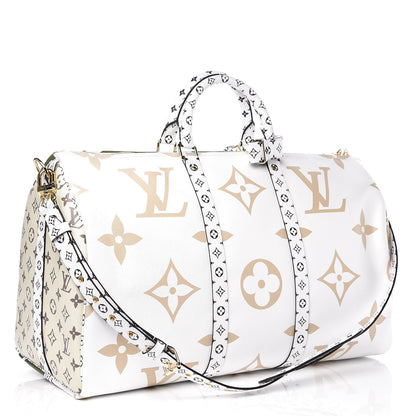 Louis Vuitton Monogram Giant Keepall Bandouliere 50 Kaki Beige 3 of 8