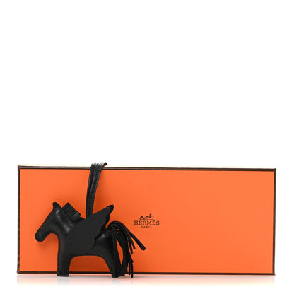 Hermes Milo Lambskin Grigri Rodeo Pegase Horse Bag Charm PM So Black 5 of 5