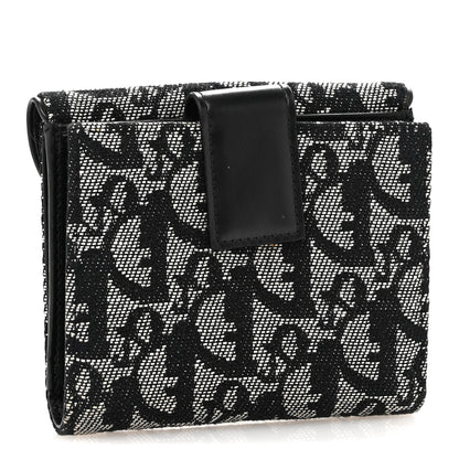 Christian Dior Monogram Compact Saddle Wallet Black 3 of 10