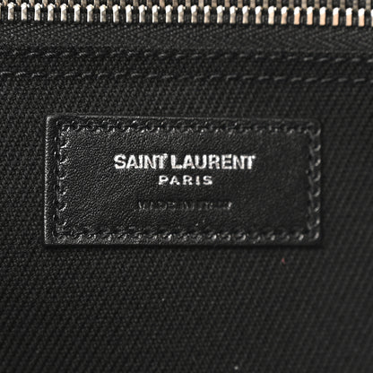 Saint Laurent Linen Calfskin Rive Gauche Tote Black 6 of 13