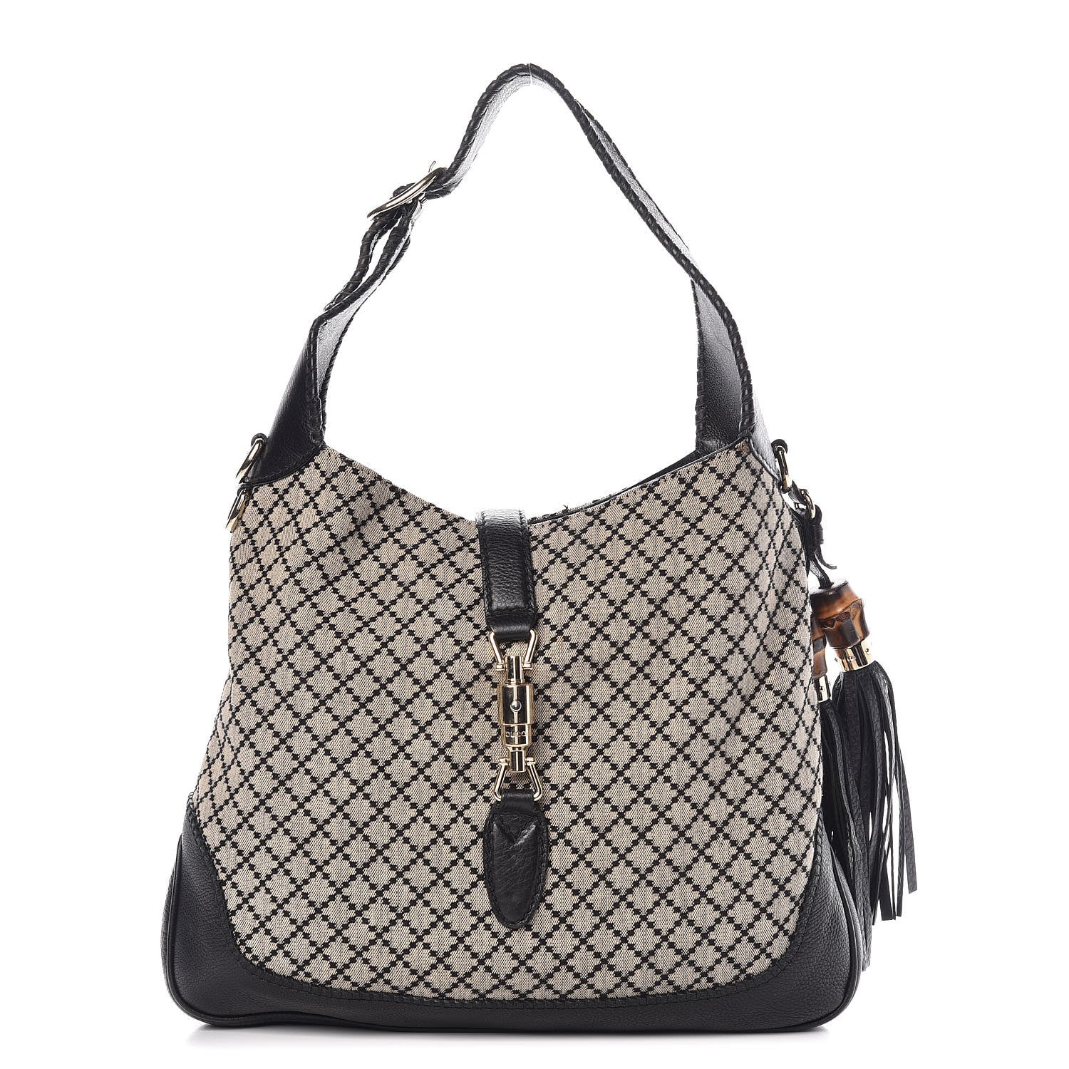 Gucci Diamante Medium New Jackie Shoulder Bag Black 1 of 13