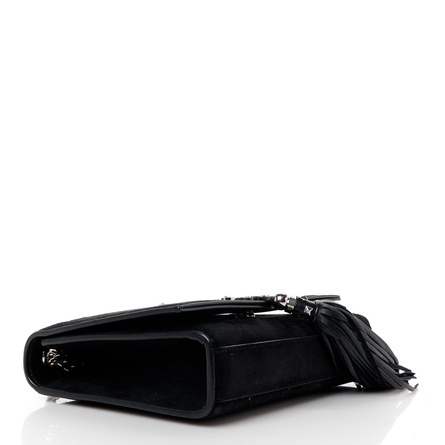 Saint Laurent Suede Medium Classic Monogram Kate Tassel Satchel Black 4 of 12