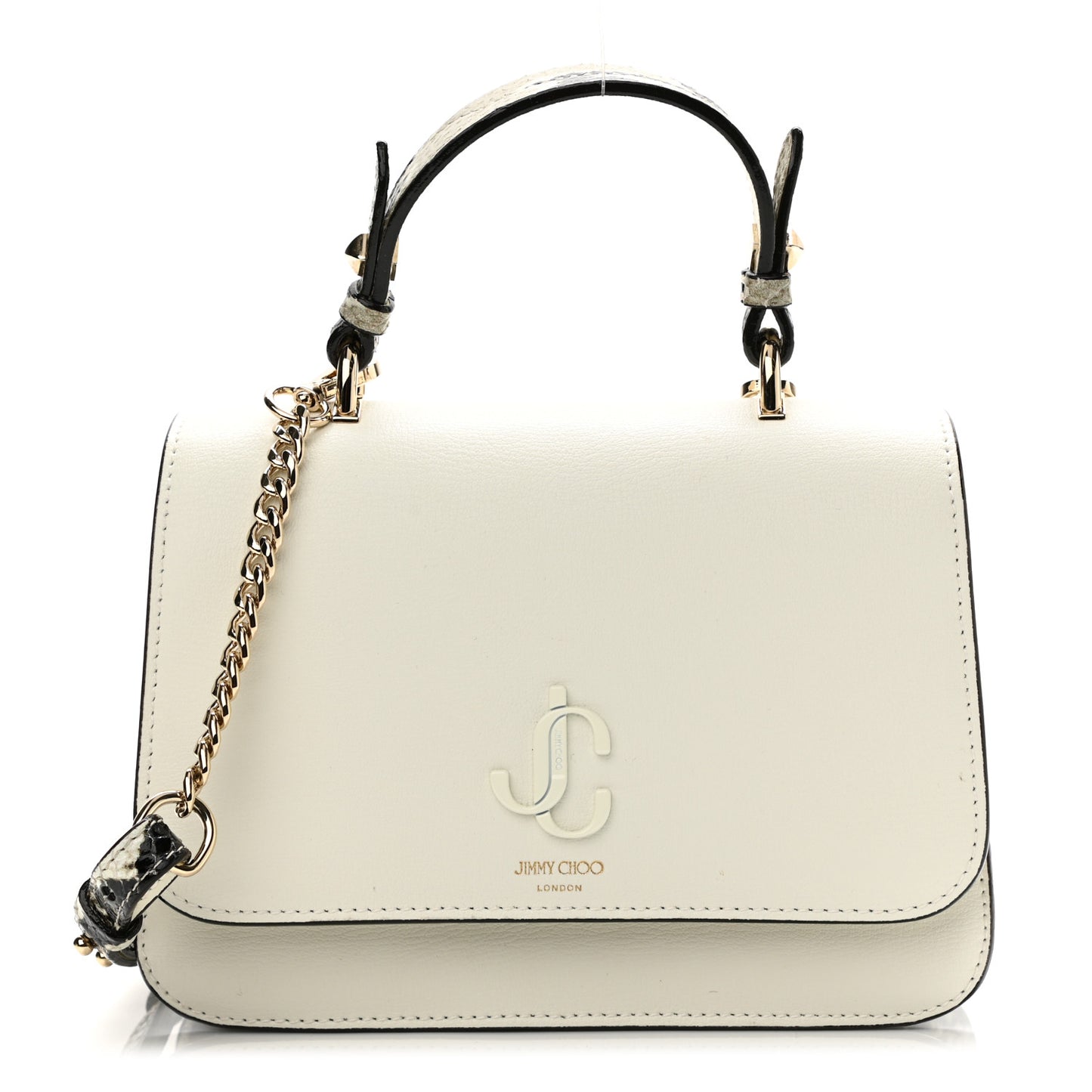 Calfskin Snakeskin Embossed Bag White