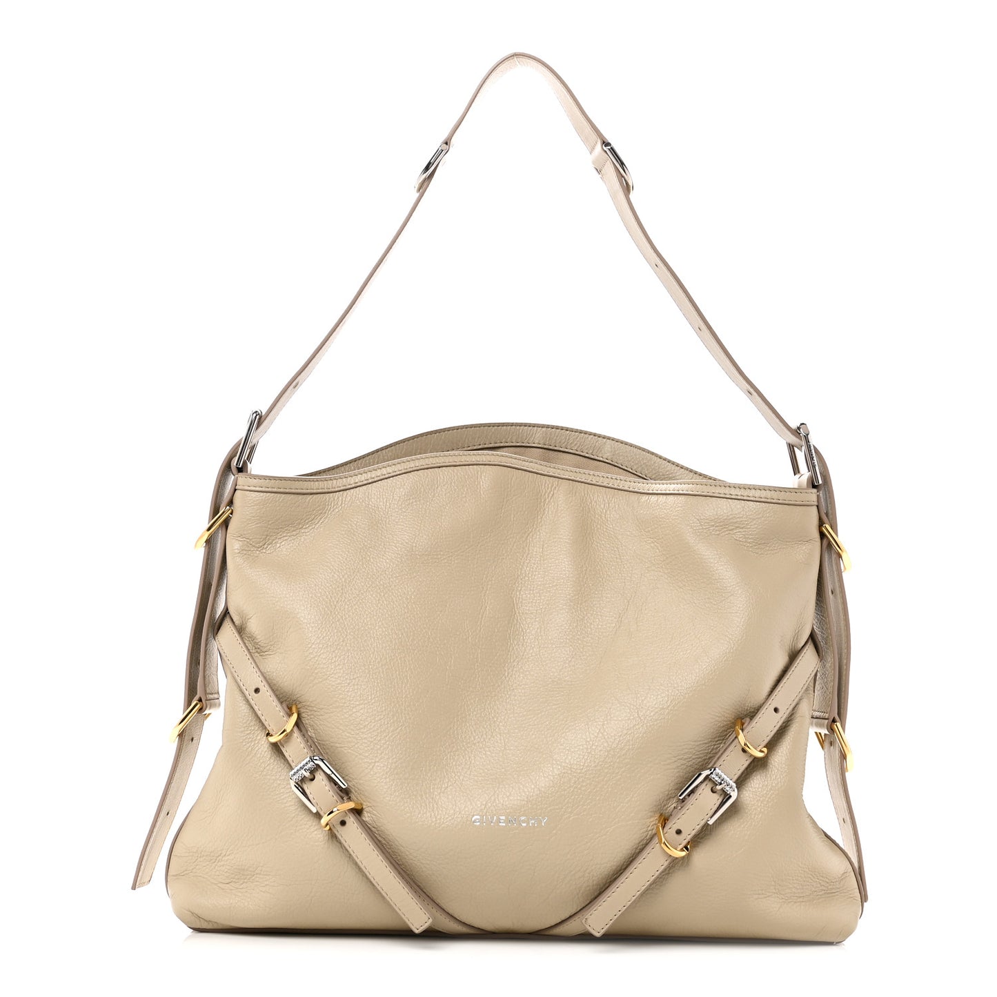 Calfskin Medium Voyou Bag Natural Beige