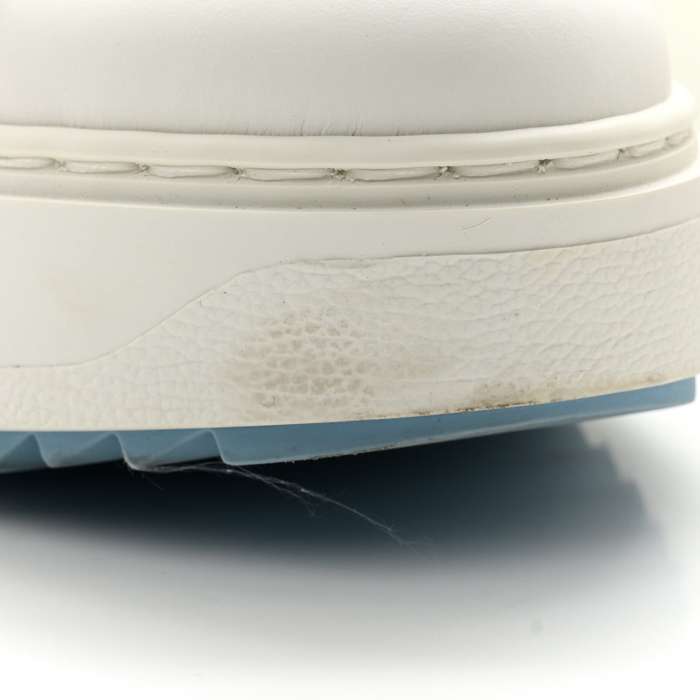Lambskin Embossed Monogram Time Out Sneakers 38.5 White Blue