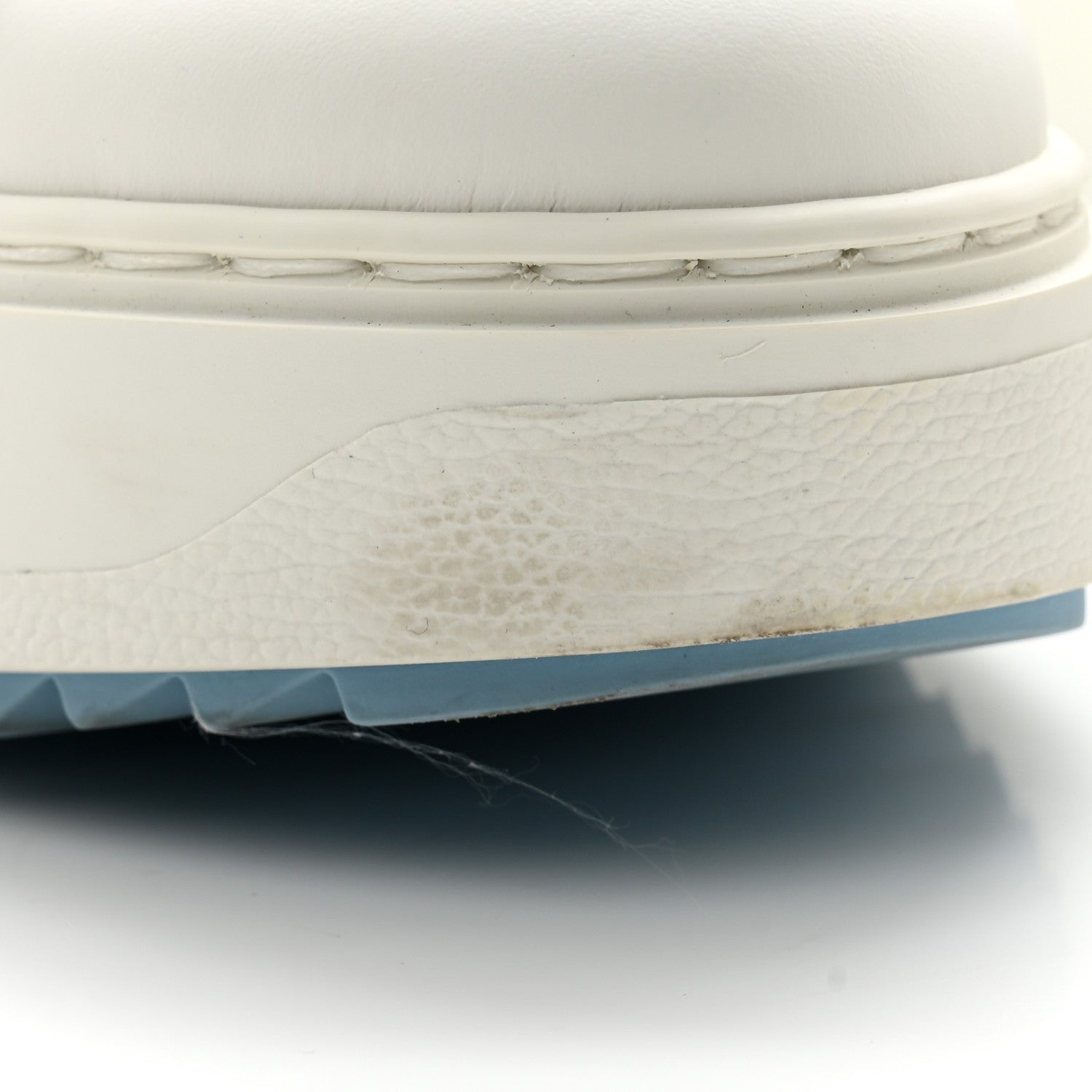 Louis Vuitton Lambskin Embossed Monogram Time Out Sneakers 38.5 White Blue 9 of 10