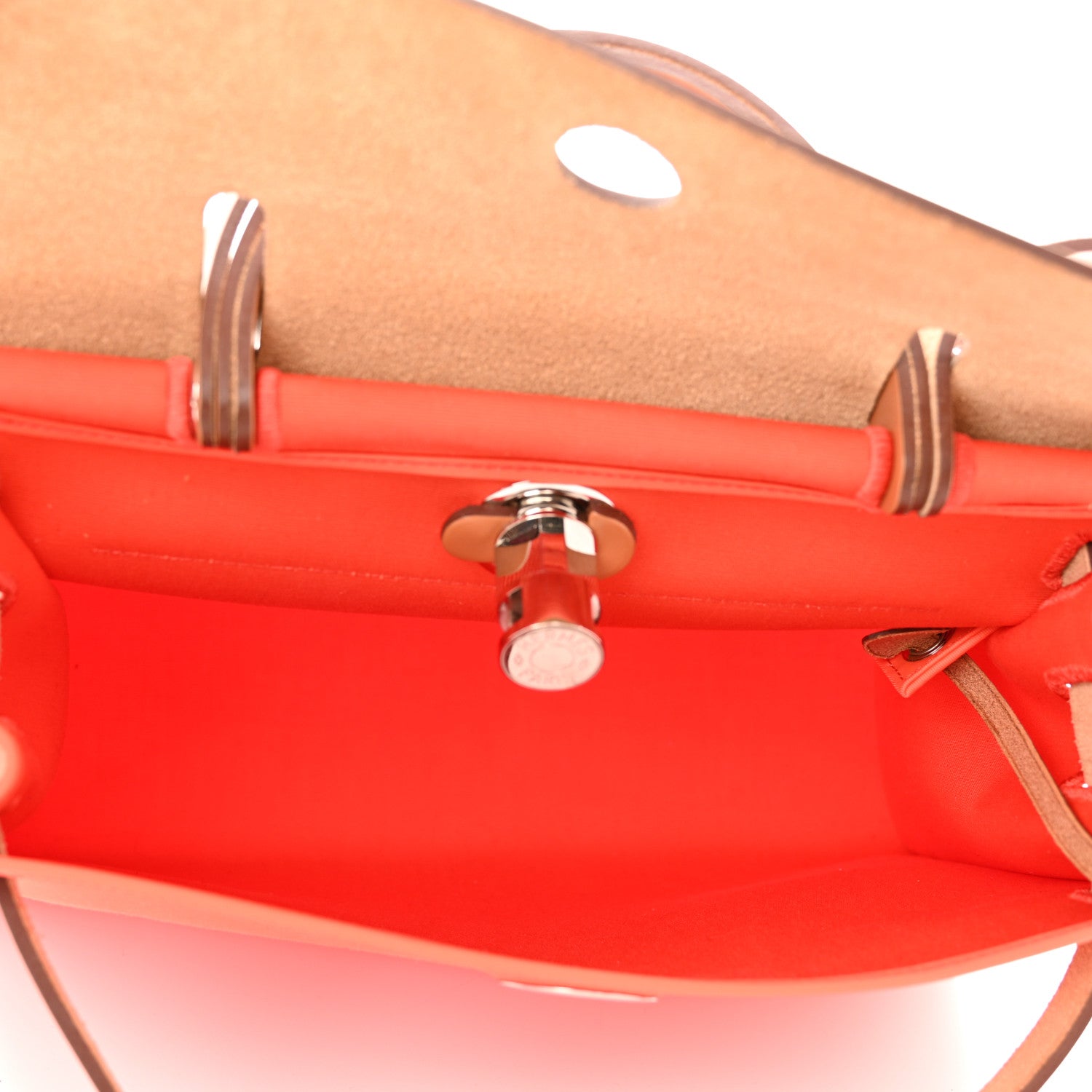 Hermes Vache Hunter Toile Herbag Zip 31 PM Capucine Fauve 6 of 13