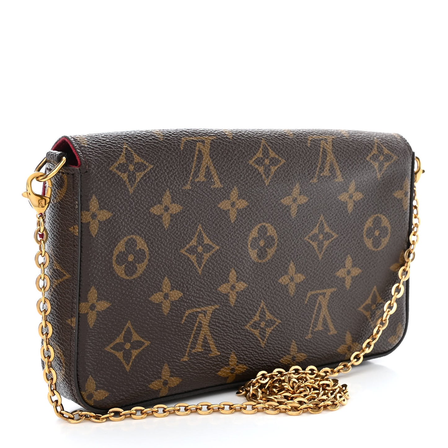 Monogram Pochette Felicie Chain Wallet Fuchsia
