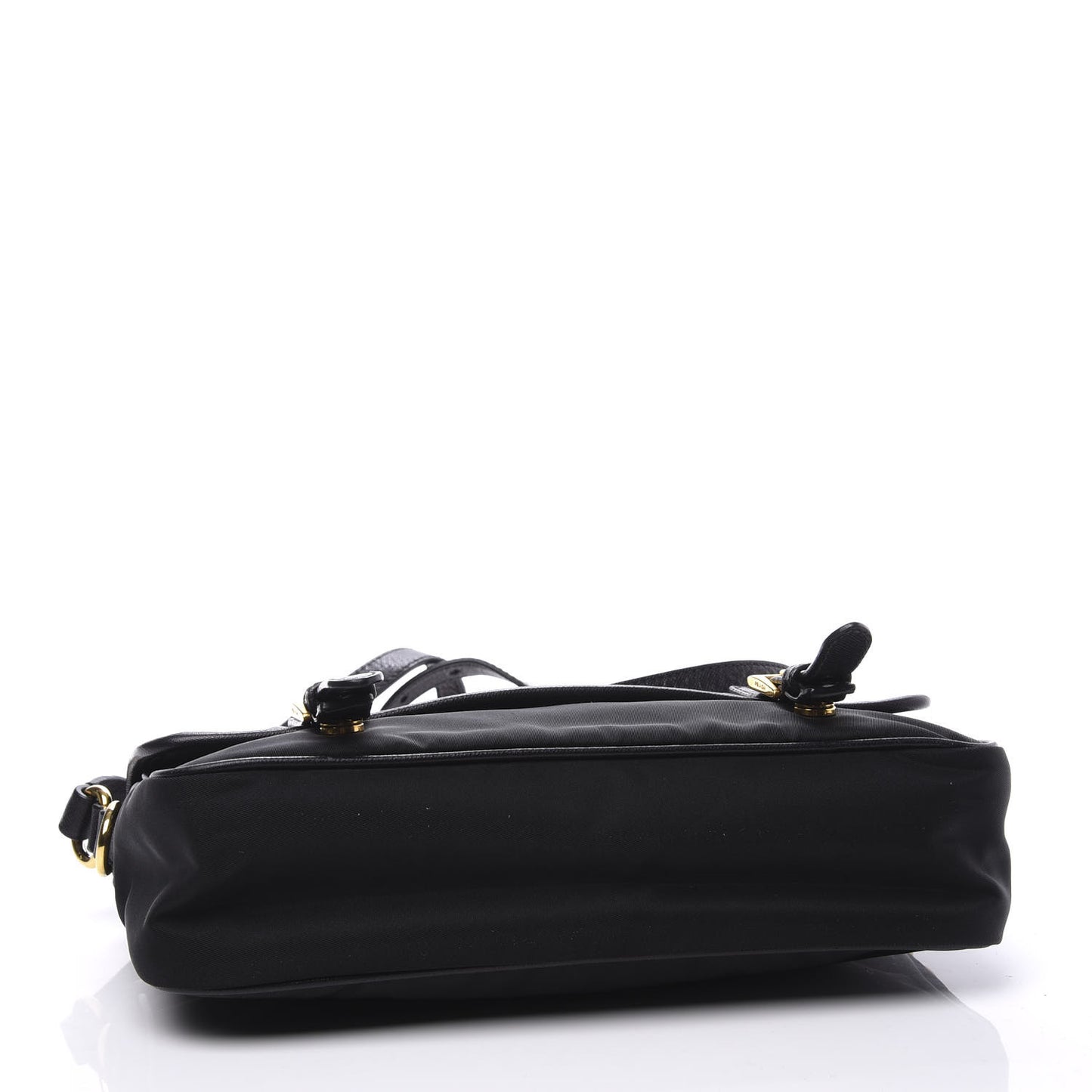 Tessuto Nylon Saffiano Small Messenger Bag Black