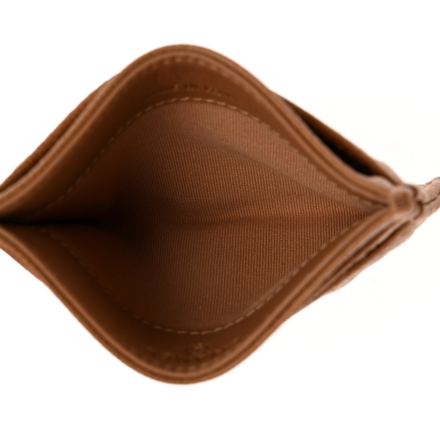 Caviar Quilted Card Holder Dark Beige
