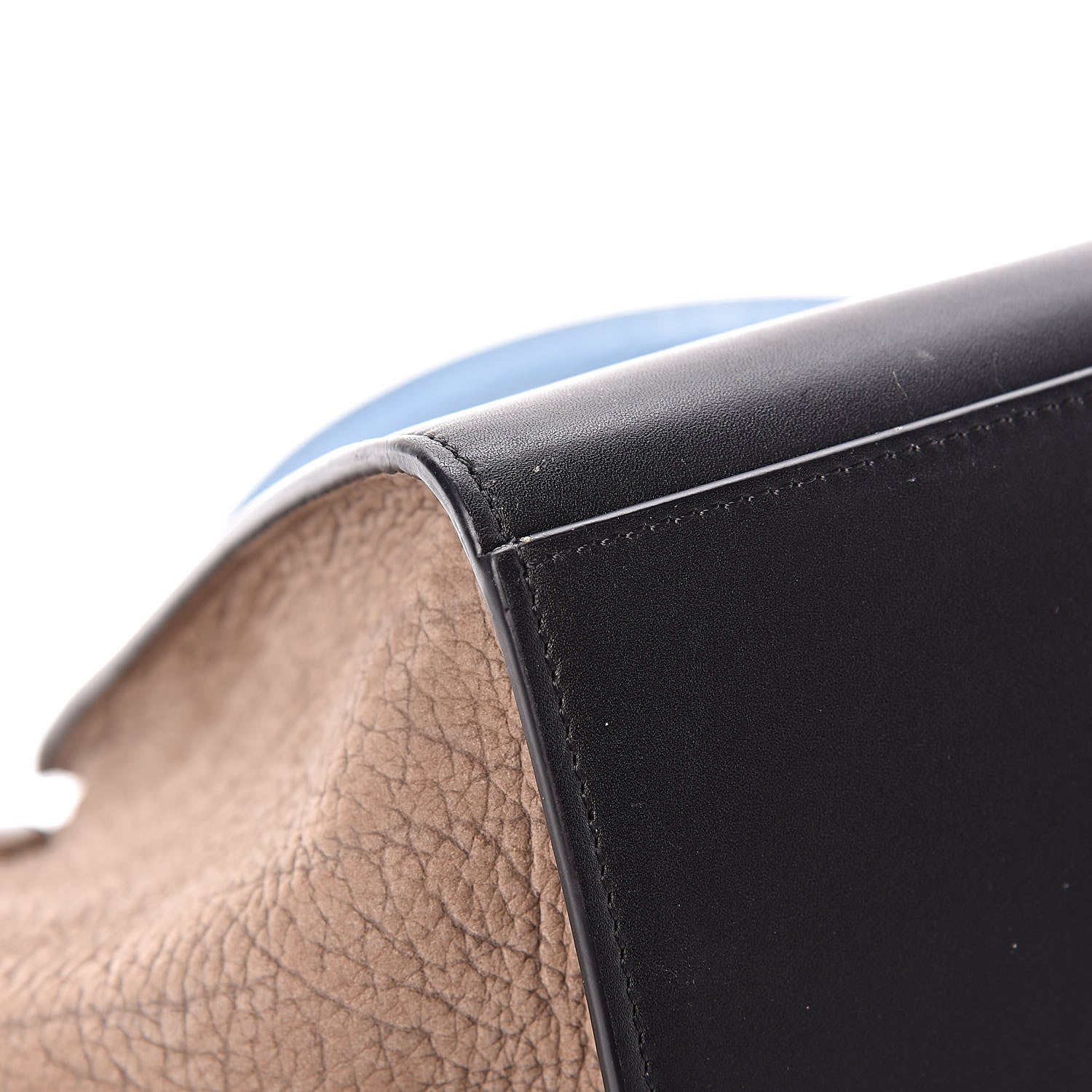 Celine Bullhide Calfskin Grained Nubuck Small Tri-Color Trapeze Medium Blue 10 of 12