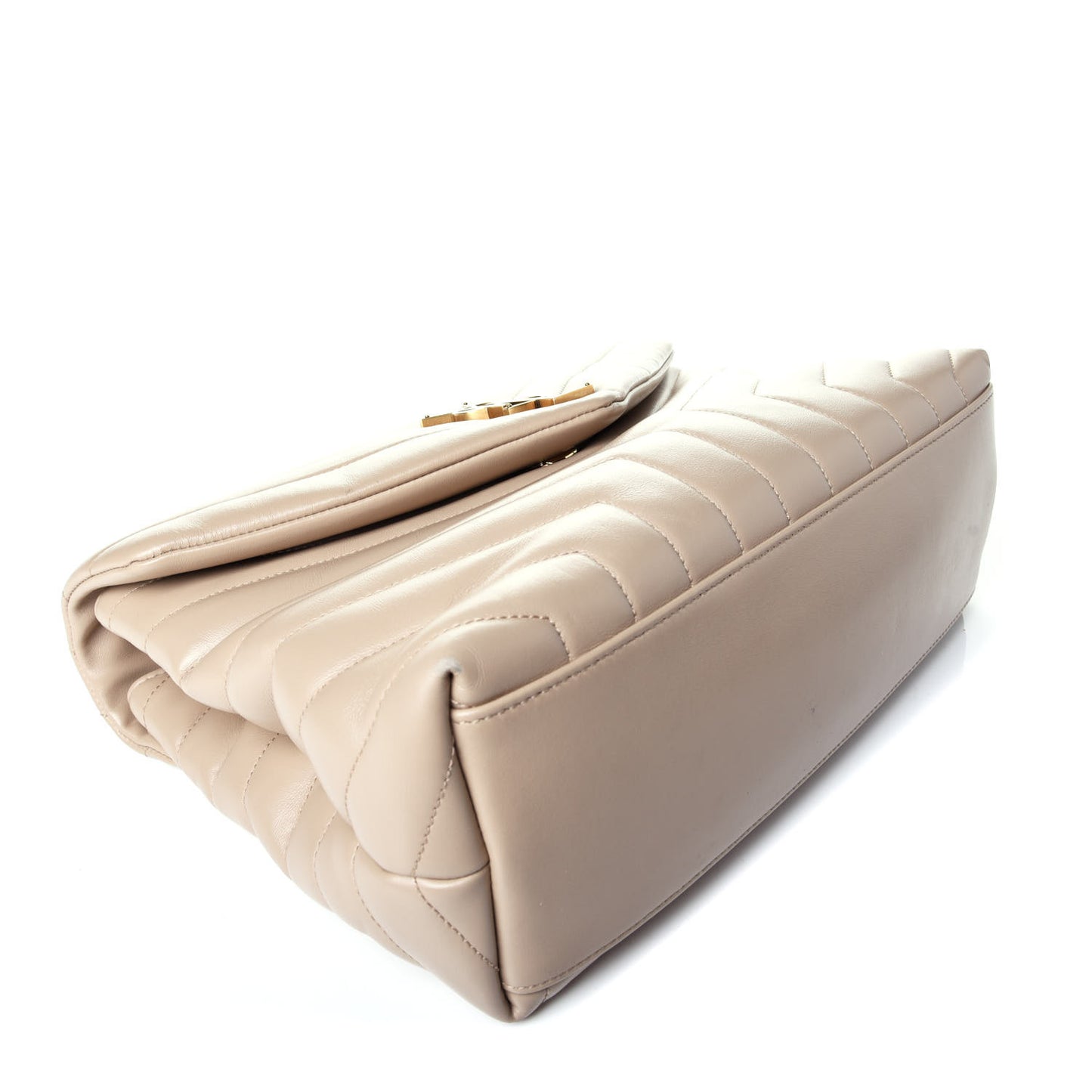 Calfskin Y Quilted Monogram Medium Loulou Chain Satchel Nude Powder