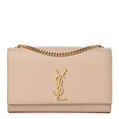 Saint Laurent Grain De Poudre Medium Monogram Kate Satchel Nude Powder 1 of 13