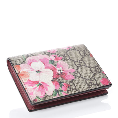 Gucci GG Supreme Monogram Blooms Card Case Beige Multicolor Dry Rose 4 of 14