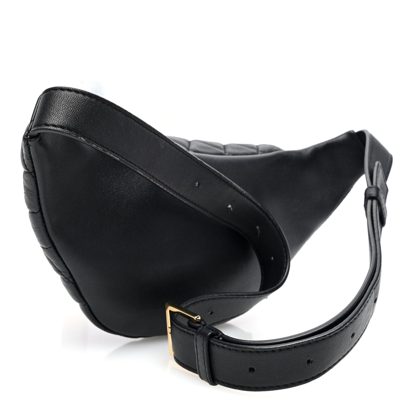 Nappa Quilted Medusa Belt Bag Black