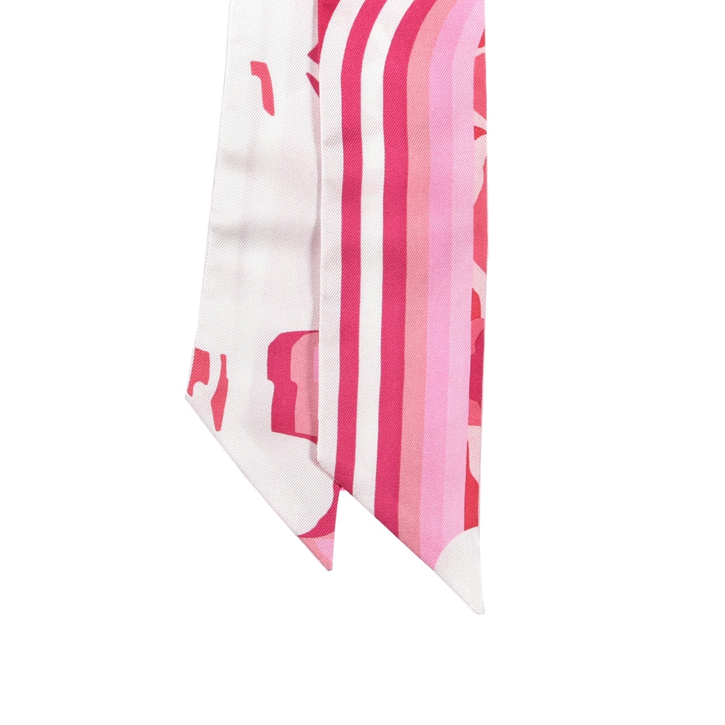 Hermes Silk Brides de Gala Shadow Twilly Rose Blanc Fuchsia 2 of 4