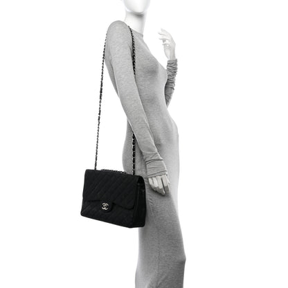 Chanel Caviar Quilted Jumbo Single Flap Black 2 of 13