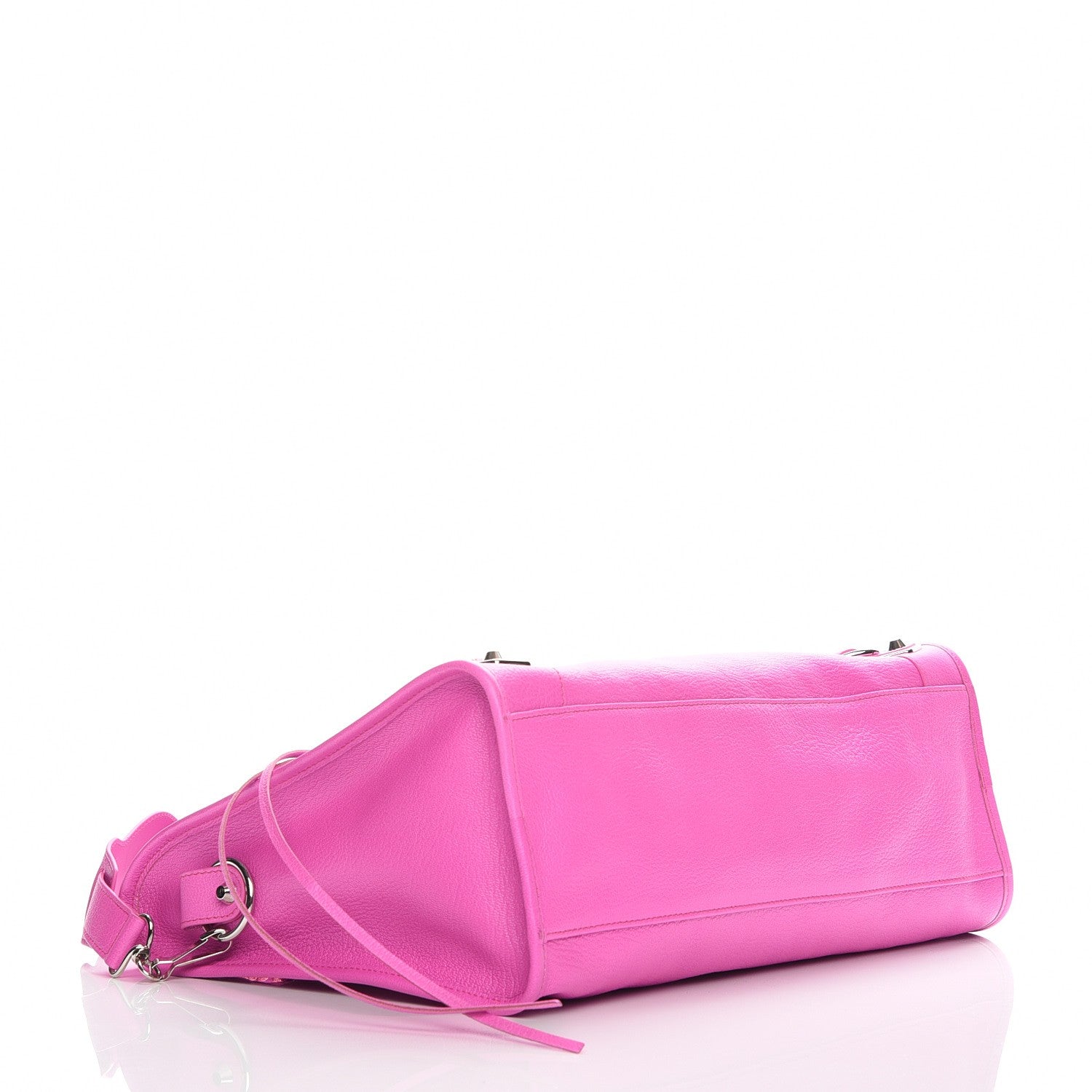 Balenciaga Chevre Silver Metallic Edge Hardware City Rose Fluo 5 of 8
