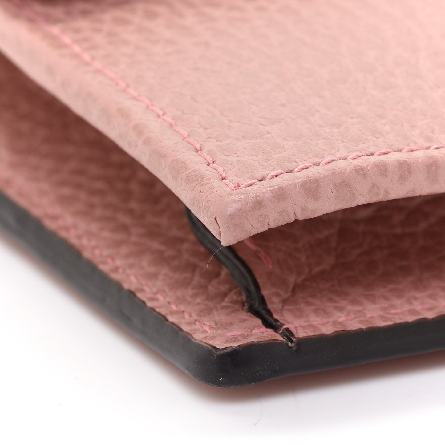 Dollar Calfskin Interlocking G Chain Wallet Soft Pink