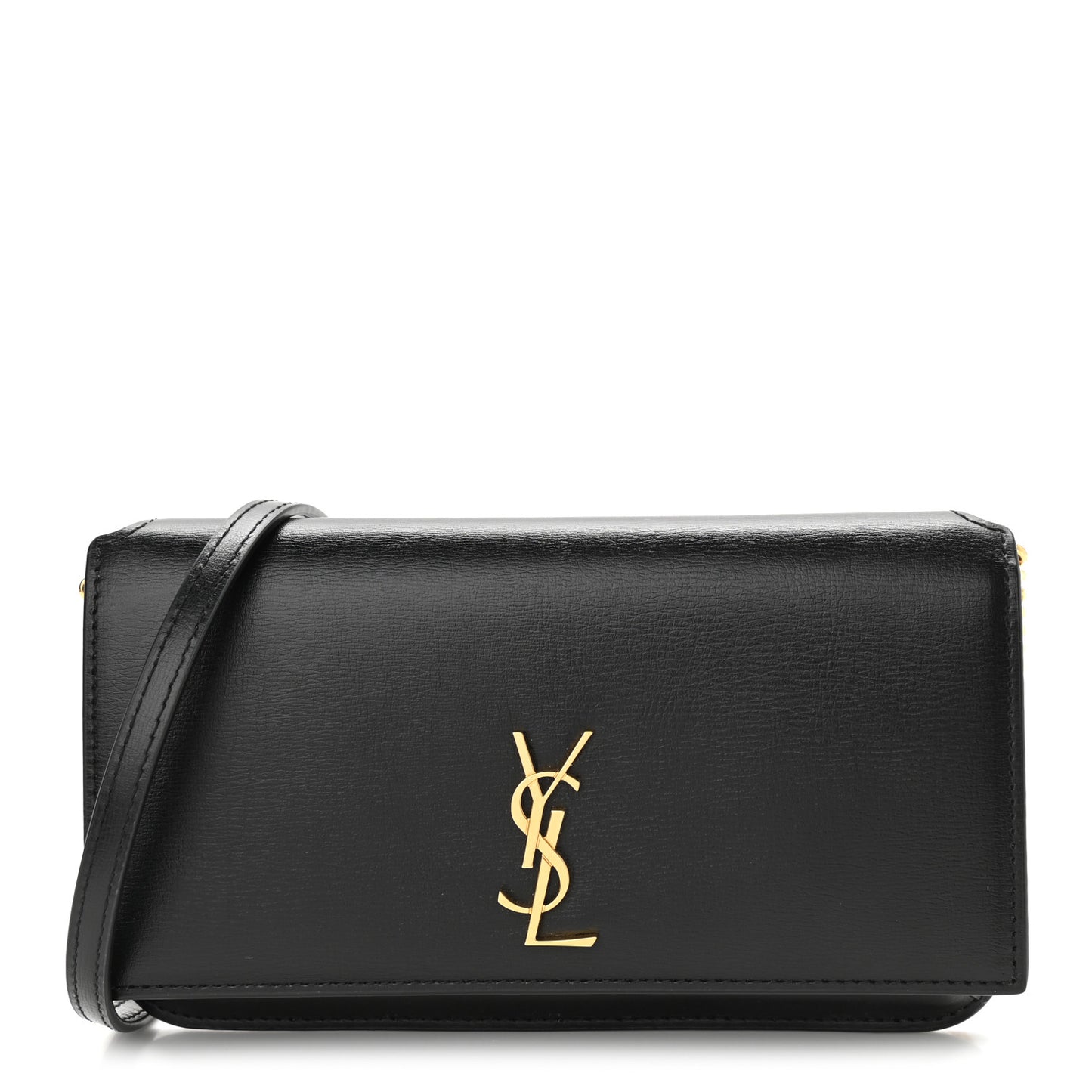 Smooth Calfskin Monogram Phone Holder Crossbody Black