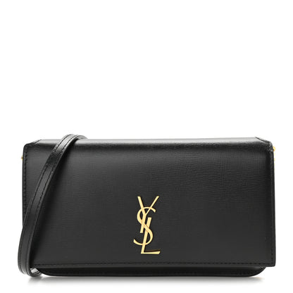 Saint Laurent Smooth Calfskin Monogram Phone Holder Crossbody Black 1 of 10
