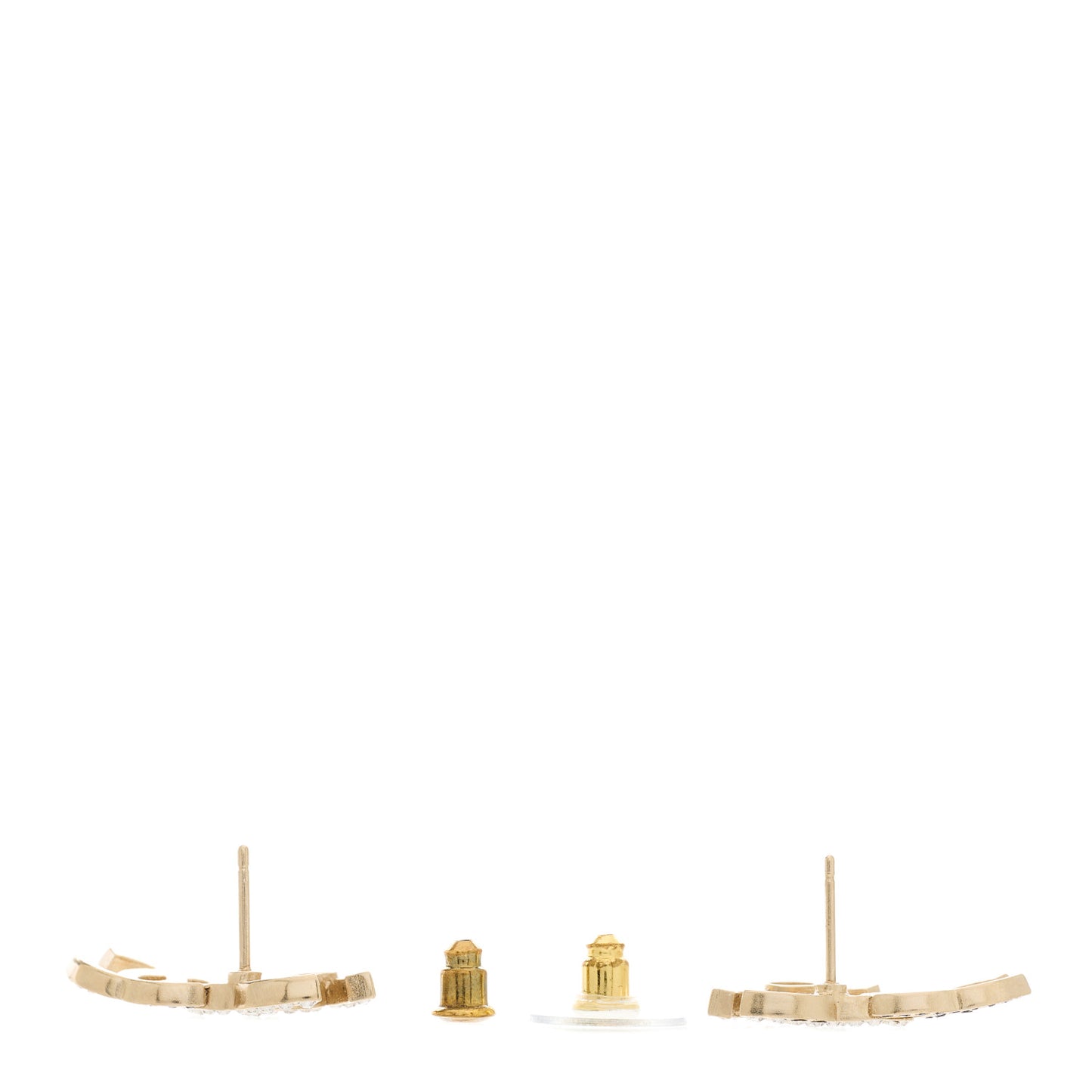 Crystal Double CC Earrings Gold Black