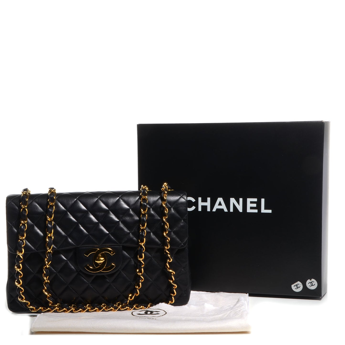 Lambskin XL Jumbo Flap Black