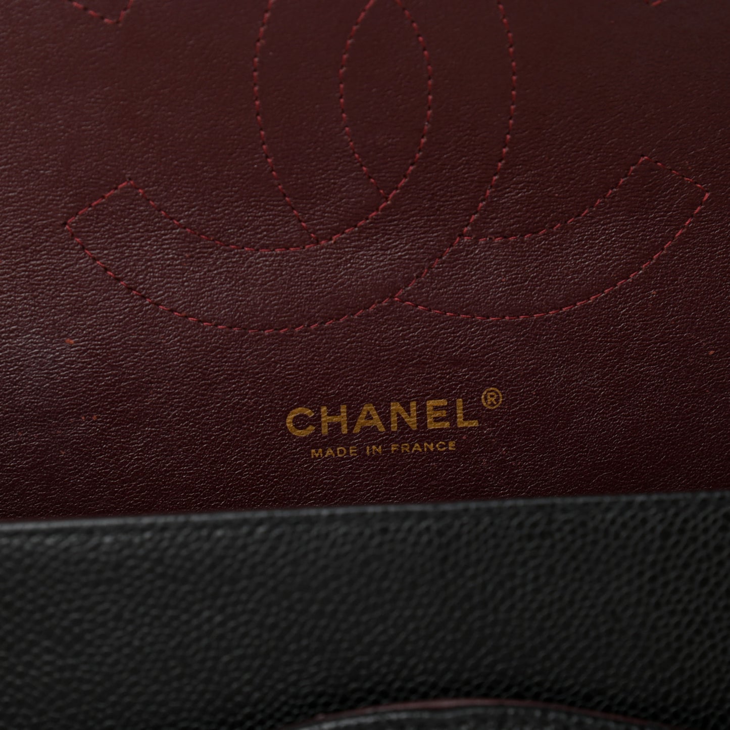 Caviar Quilted Jumbo Double Flap Black