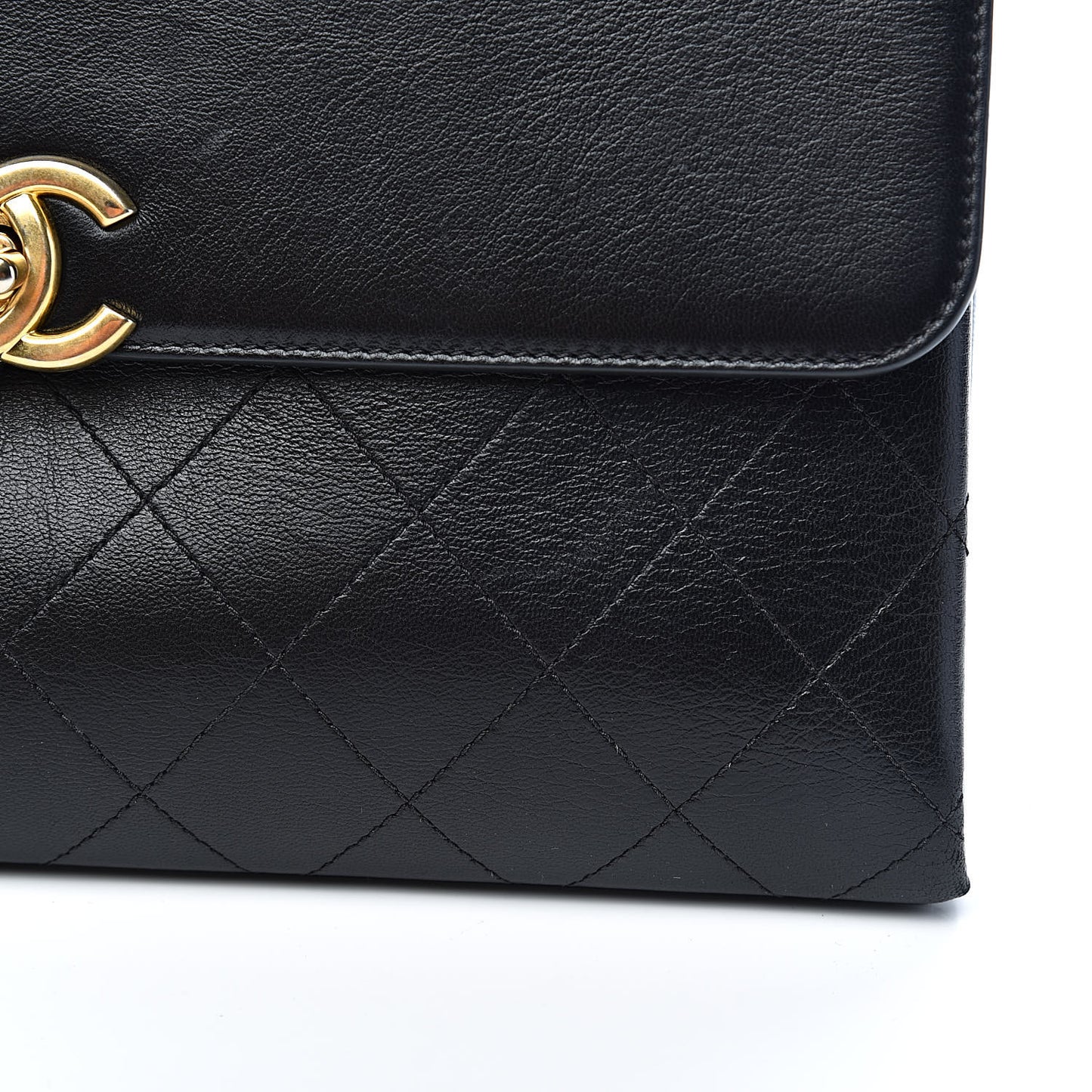 Goatskin Stitched Flap Black