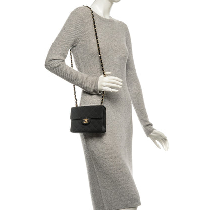 Chanel Grosgrain Quilted Mini Square Flap Black 2 of 7
