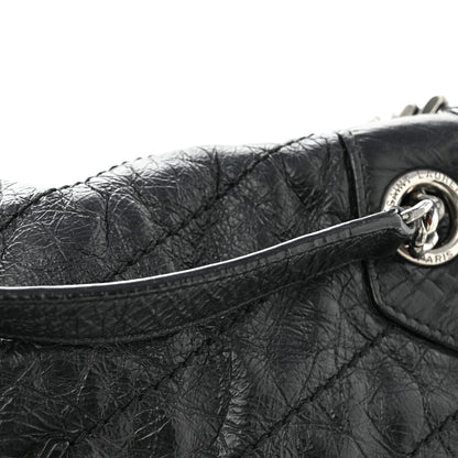 Saint Laurent Crinkled Calfskin Matelasse Monogram Large Niki Chain Satchel Black 12 of 12