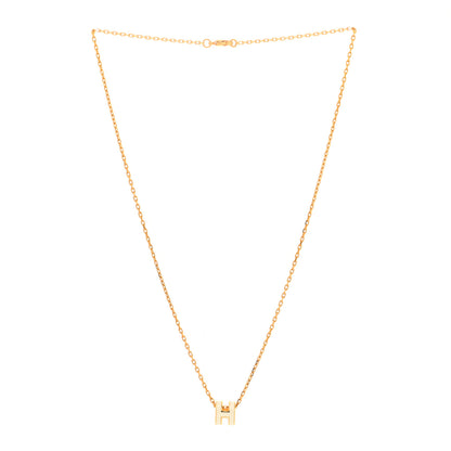 Hermes Lacquered Gold Mini Pop H Pendant Necklace White 3 of 6
