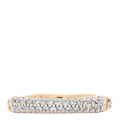 John Hardy 18K Yellow Gold Diamond Bamboo Slim Band Ring 50 5.25 1 of 5