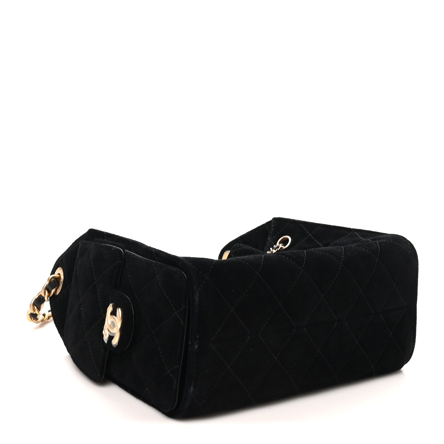 Chanel Suede Quilted Mini Chanel 25 Handbag Black 4 of 11