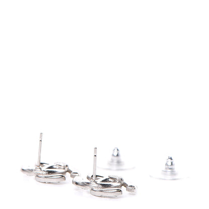 Chanel Crystal CC Earrings Silver 4 of 6