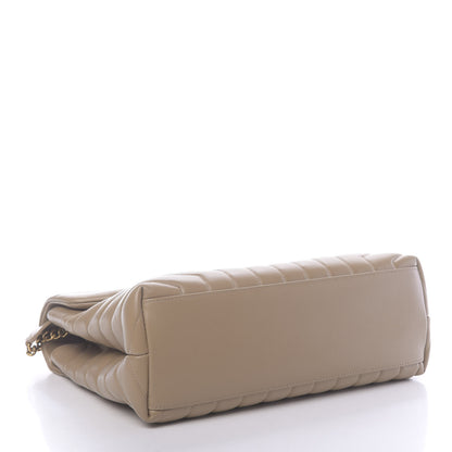 Saint Laurent Calfskin Y Quilted Monogram Medium Loulou Chain Satchel Dark Beige 4 of 10