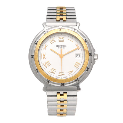 Hermes Stainless Steel 37mm Clipper Quartz Watch Gold 1 of 5