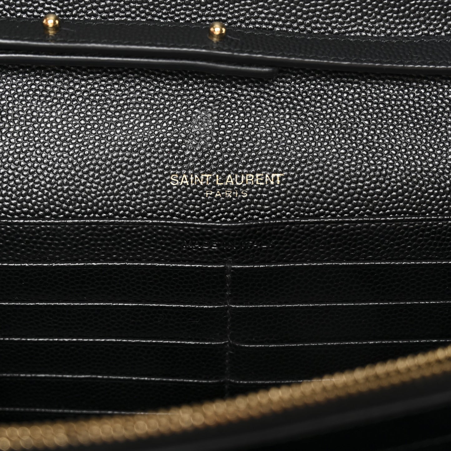 Grain De Poudre Matelasse Chevron Monogram Chain Wallet Black
