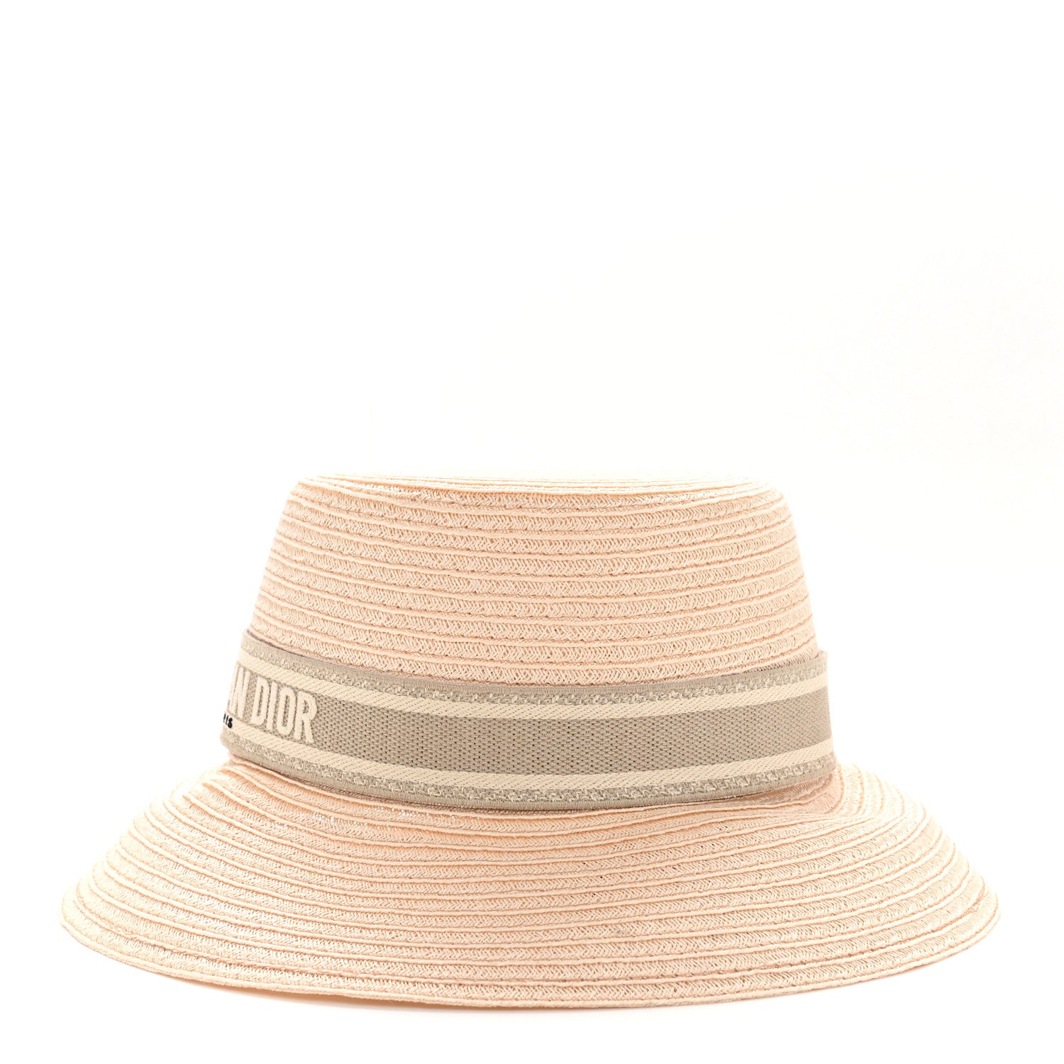Christian Dior Straw Bucket Hat 57 Natural Rose Des Vents 1825752
