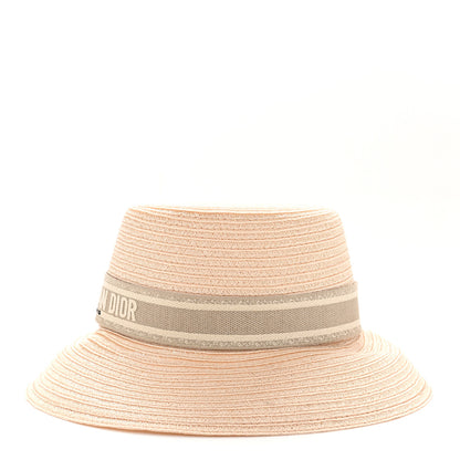 Christian Dior Straw Bucket Hat 57 Natural Rose Des Vents 4 of 8