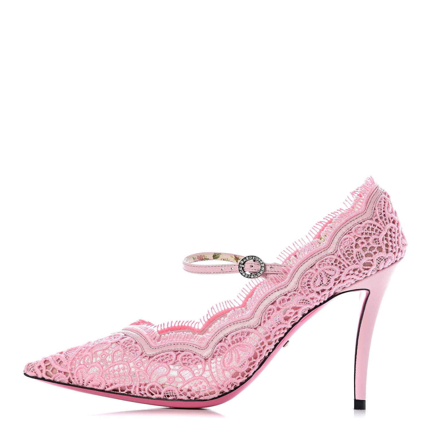 Gucci Lace Pizzo Venice Pumps 37 Sugar Pink 1 of 8