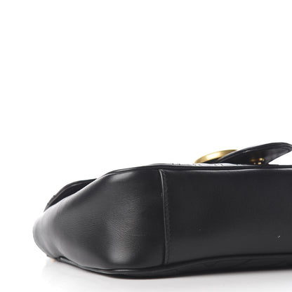 Gucci Calfskin Matelasse Small GG Marmont Shoulder Bag Black 5 of 9
