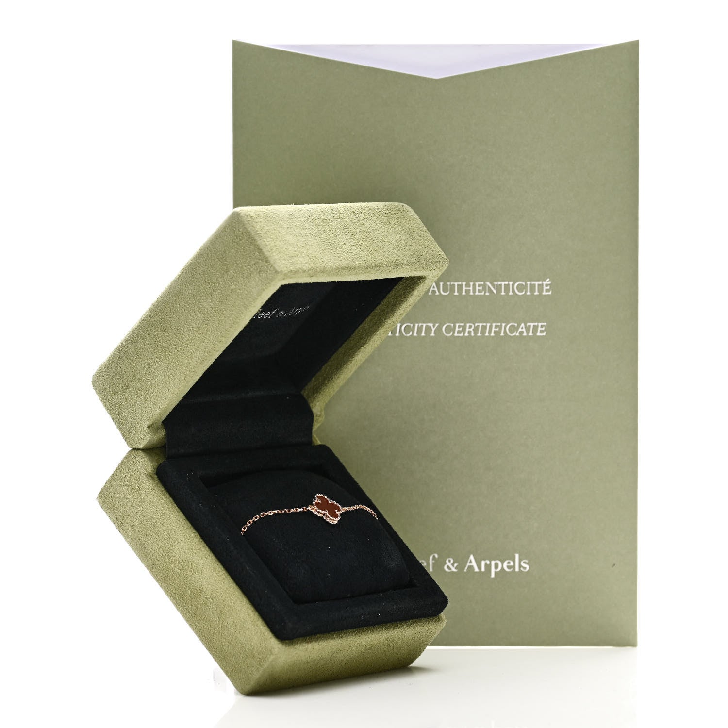 Van Cleef & Arpels 18K Rose Gold Carnelian Sweet Alhambra Bracelet 5 of 5
