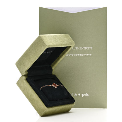 Van Cleef & Arpels 18K Rose Gold Carnelian Sweet Alhambra Bracelet 5 of 5