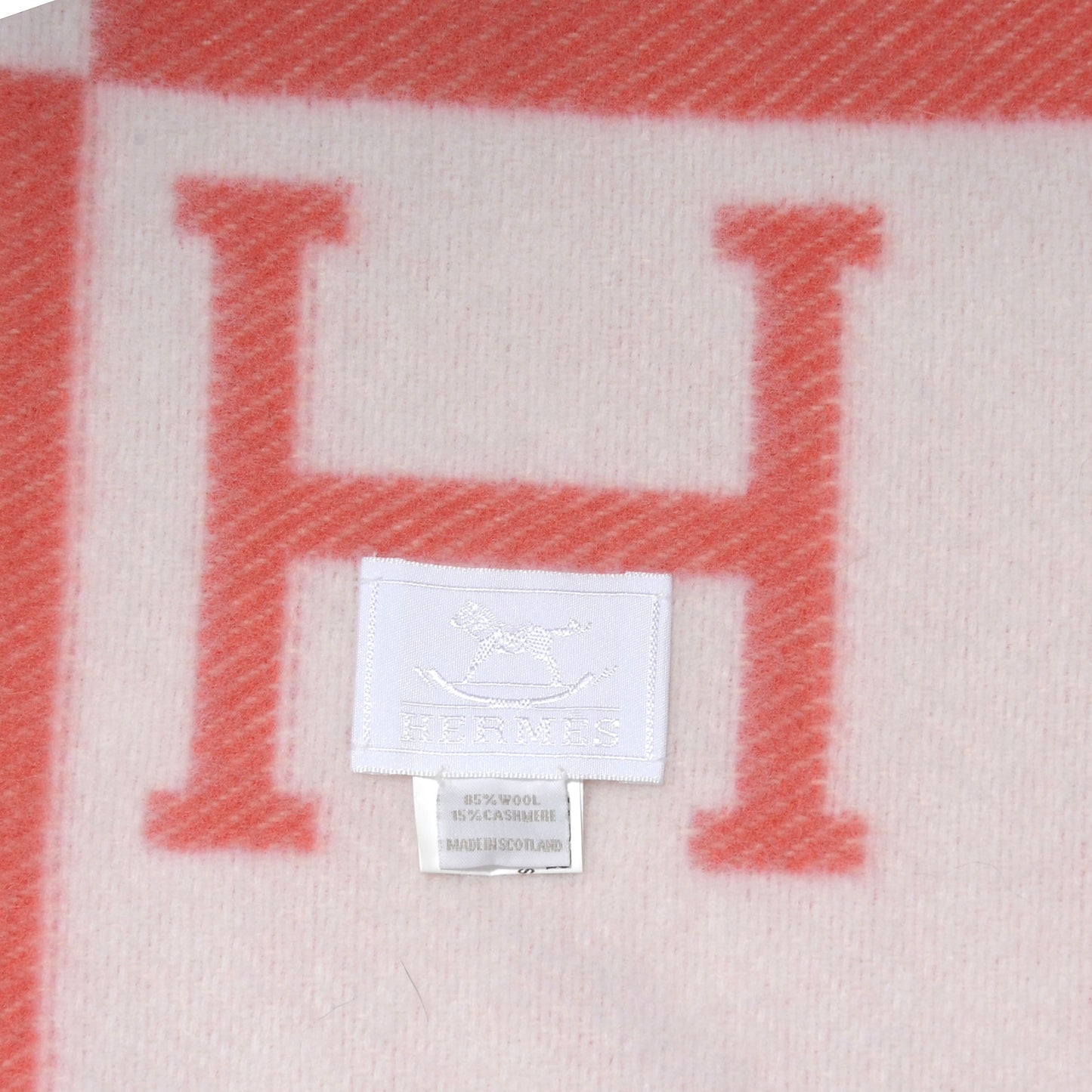 Wool Cashmere Avalon Baby Blanket Rose Airelle White