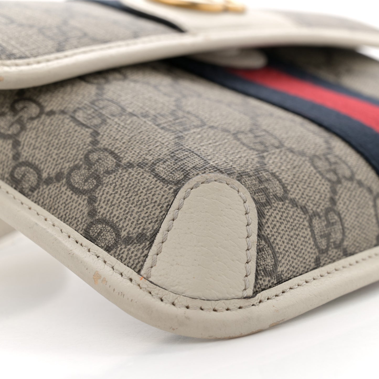 GG Supreme Monogram Web Small Ophidia Belt Bag 90 36 Beige Ebony White