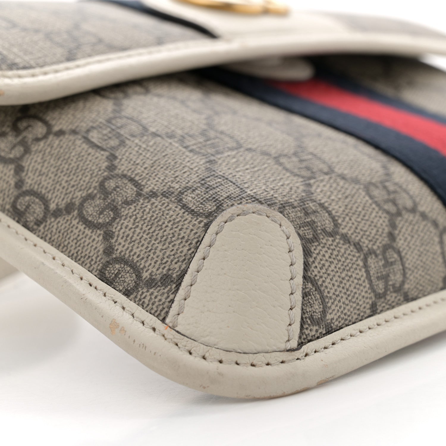 Gucci GG Supreme Monogram Web Small Ophidia Belt Bag 90 36 Beige Ebony White 9 of 13
